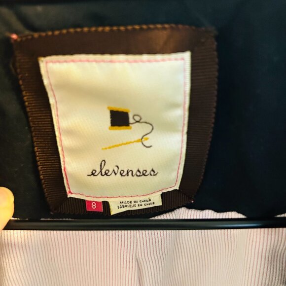 Elevenses First Mate Blazer Womens Size 8 Navy Anthropologie Nautical Military - Picture 5 of 13